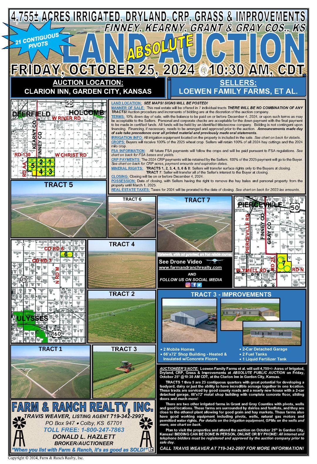 4,755± ACRES IRRIGATED, DRYLAND, CRP, GRASS & IMPROVEMENTS 7 TRACTS
